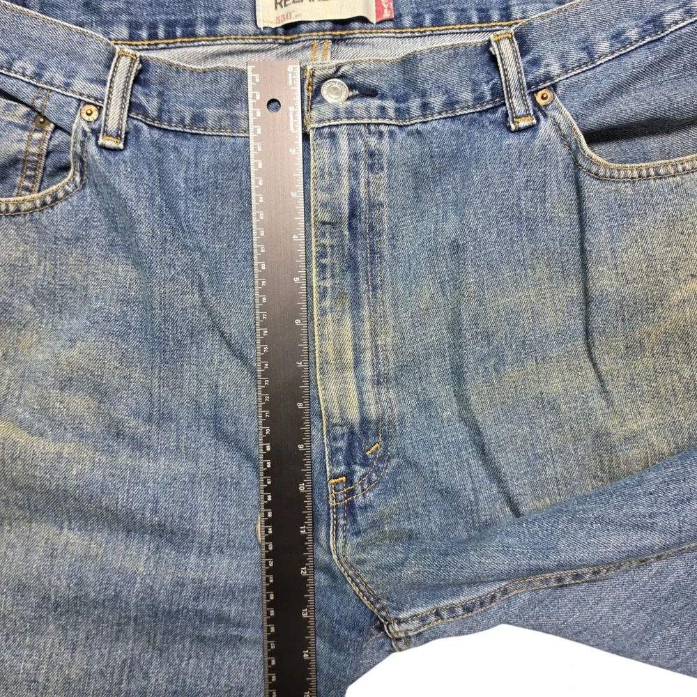 Baggy Distressed Skater Relaxed Fit 550 Denim Jeans Mens 45x29 Blue Levis